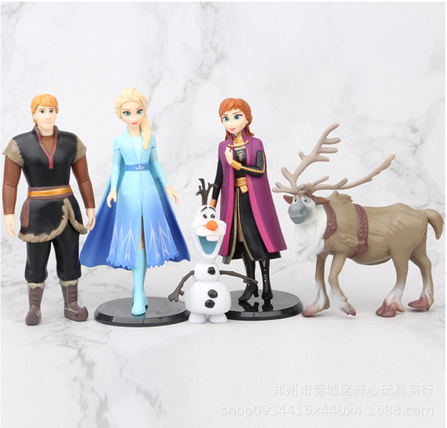 Figurka PVC Królowa Śniegu Elsa i Anna z Anime Frozen 2 z postaciami Olafem, Kristoffem i Svenem - zabawki dla dzieci - Wianko - 4