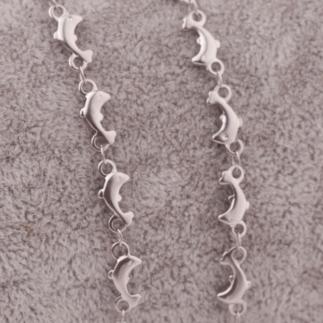 Łańcuszek z połączeniem ze stali nierdzewnej Aiovlo 50cm w kształcie delfina i serca do tworzenia biżuterii DIY - Wianko - 32