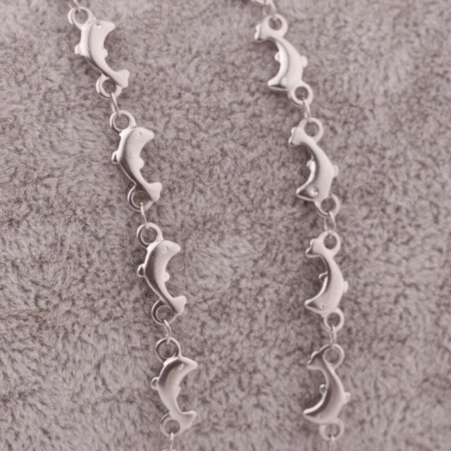 Łańcuszek z połączeniem ze stali nierdzewnej Aiovlo 50cm w kształcie delfina i serca do tworzenia biżuterii DIY - Wianko - 16