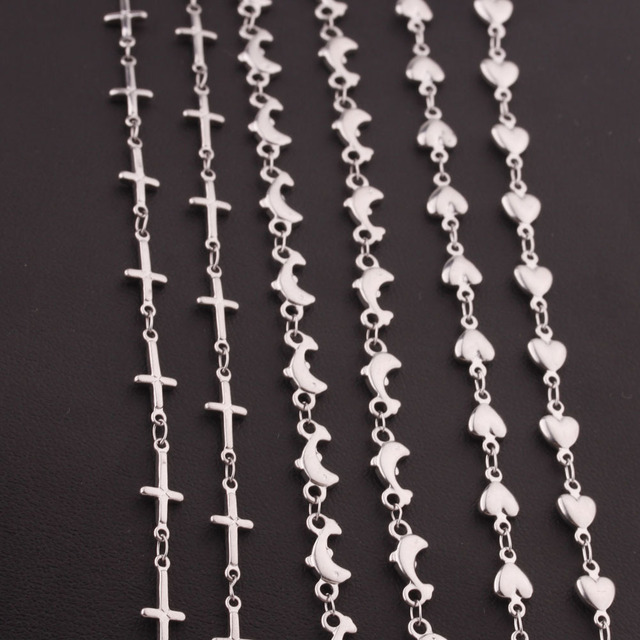 Łańcuszek z połączeniem ze stali nierdzewnej Aiovlo 50cm w kształcie delfina i serca do tworzenia biżuterii DIY - Wianko - 19