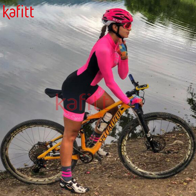 Kombinezon rowerowy damski Kafit z długim rękawem i wzorem Macaquinho w stylu kolarskim - Wianko - 5