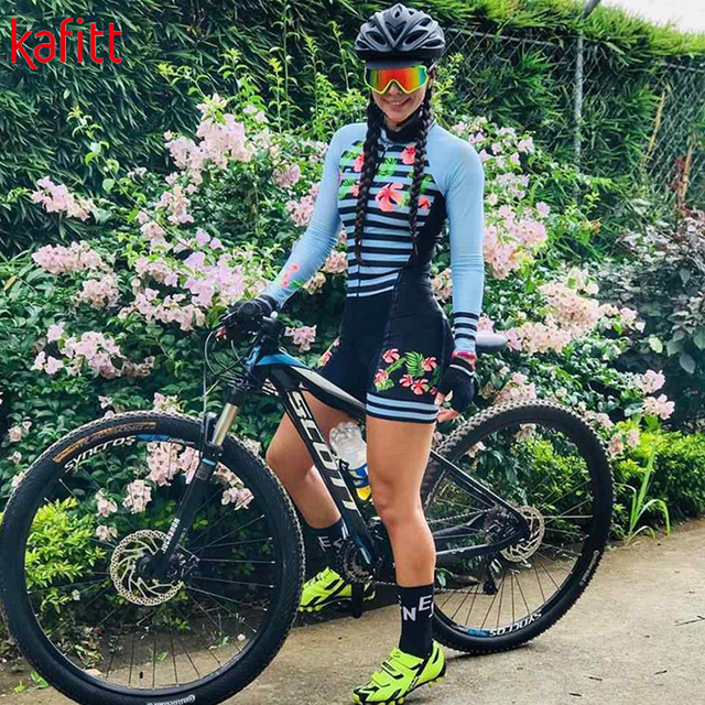 Kombinezon rowerowy damski Kafit z długim rękawem i wzorem Macaquinho w stylu kolarskim - Wianko - 15
