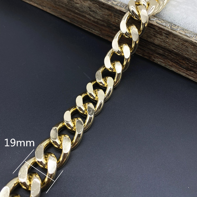Złoty łańcuszek metalowy o długości 45cm - ozdoba do torebki, naszyjnik, biżuterii - Wianko - 16