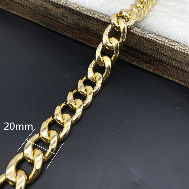 Złoty łańcuszek metalowy o długości 45cm - ozdoba do torebki, naszyjnik, biżuterii - Wianko - 14