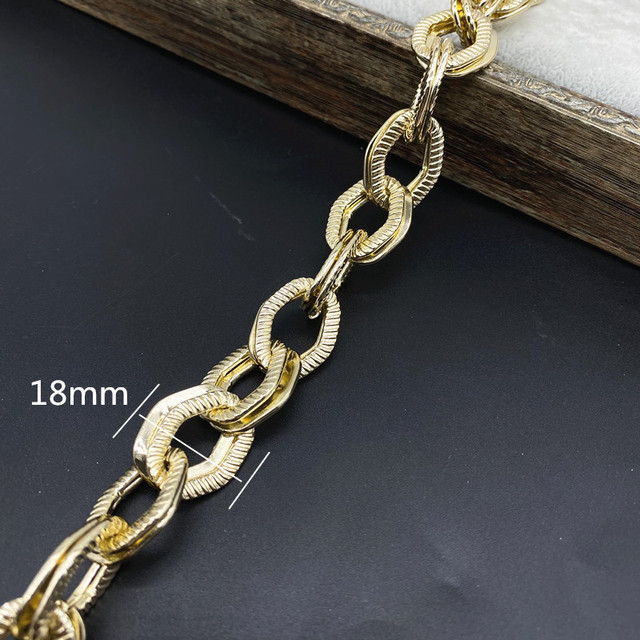 Złoty łańcuszek metalowy o długości 45cm - ozdoba do torebki, naszyjnik, biżuterii - Wianko - 6