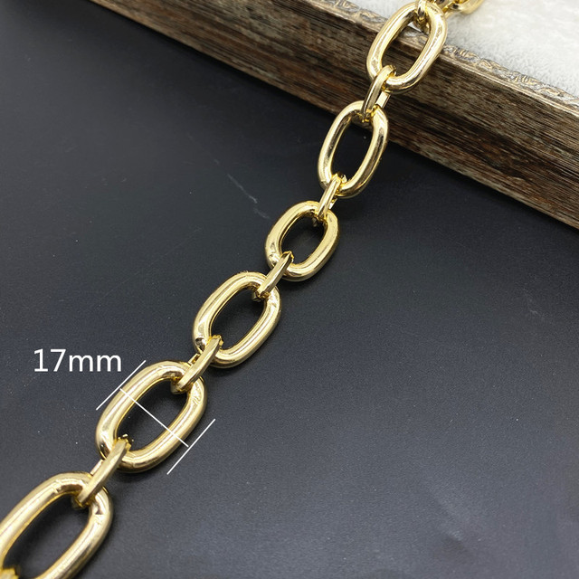 Złoty łańcuszek metalowy o długości 45cm - ozdoba do torebki, naszyjnik, biżuterii - Wianko - 5