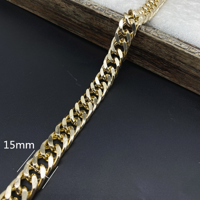 Złoty łańcuszek metalowy o długości 45cm - ozdoba do torebki, naszyjnik, biżuterii - Wianko - 13