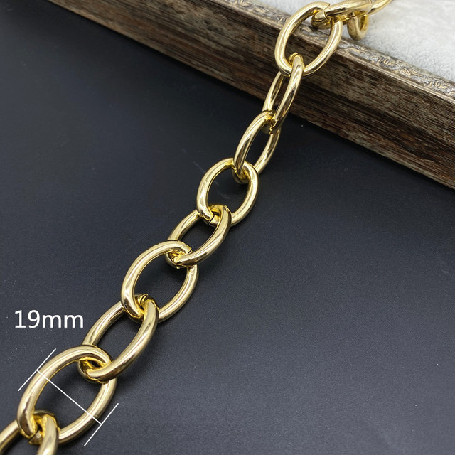 Złoty łańcuszek metalowy o długości 45cm - ozdoba do torebki, naszyjnik, biżuterii - Wianko - 2