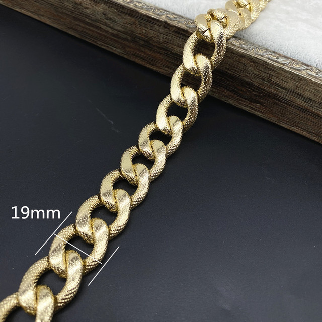 Złoty łańcuszek metalowy o długości 45cm - ozdoba do torebki, naszyjnik, biżuterii - Wianko - 15
