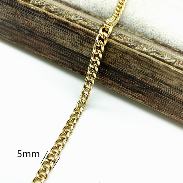 Złoty łańcuszek metalowy o długości 45cm - ozdoba do torebki, naszyjnik, biżuterii - Wianko - 17