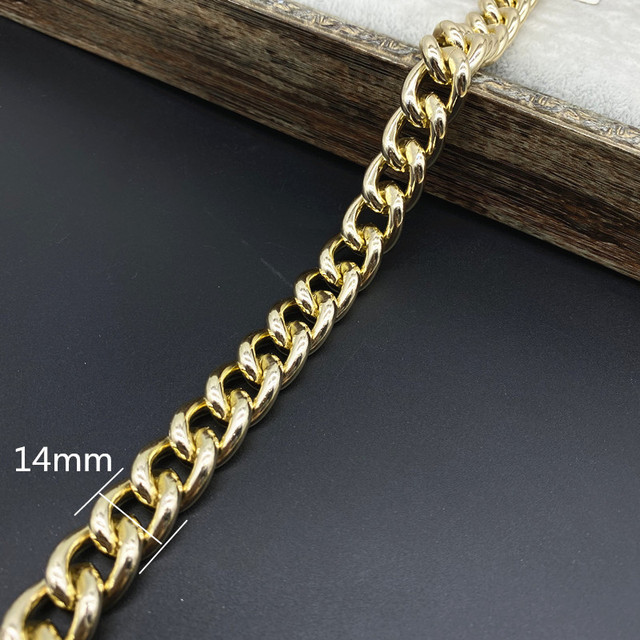 Złoty łańcuszek metalowy o długości 45cm - ozdoba do torebki, naszyjnik, biżuterii - Wianko - 4