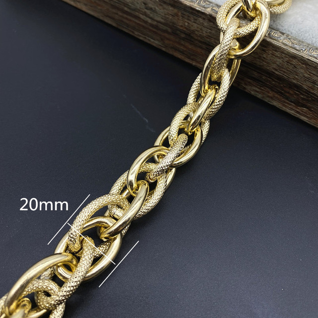 Złoty łańcuszek metalowy o długości 45cm - ozdoba do torebki, naszyjnik, biżuterii - Wianko - 8