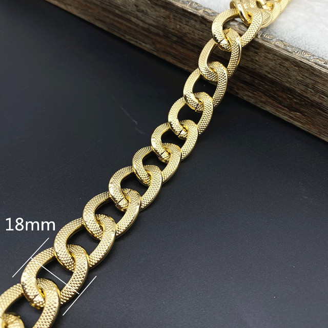 Złoty łańcuszek metalowy o długości 45cm - ozdoba do torebki, naszyjnik, biżuterii - Wianko - 9