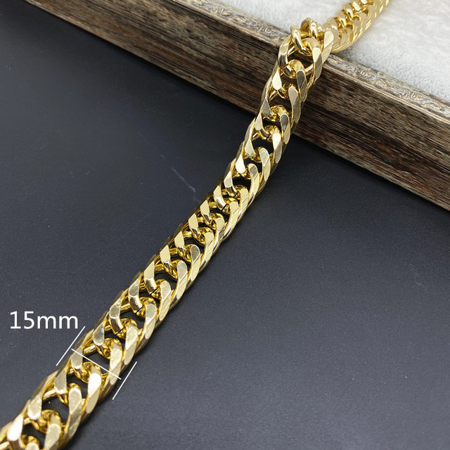 Złoty łańcuszek metalowy o długości 45cm - ozdoba do torebki, naszyjnik, biżuterii - Wianko - 12