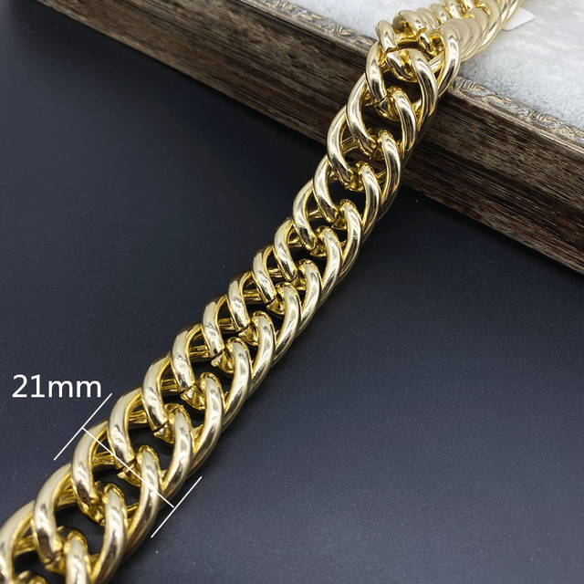 Złoty łańcuszek metalowy o długości 45cm - ozdoba do torebki, naszyjnik, biżuterii - Wianko - 10