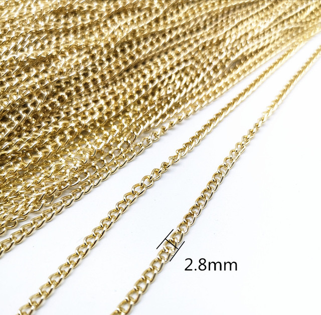 Złoty łańcuszek metalowy o długości 45cm - ozdoba do torebki, naszyjnik, biżuterii - Wianko - 18
