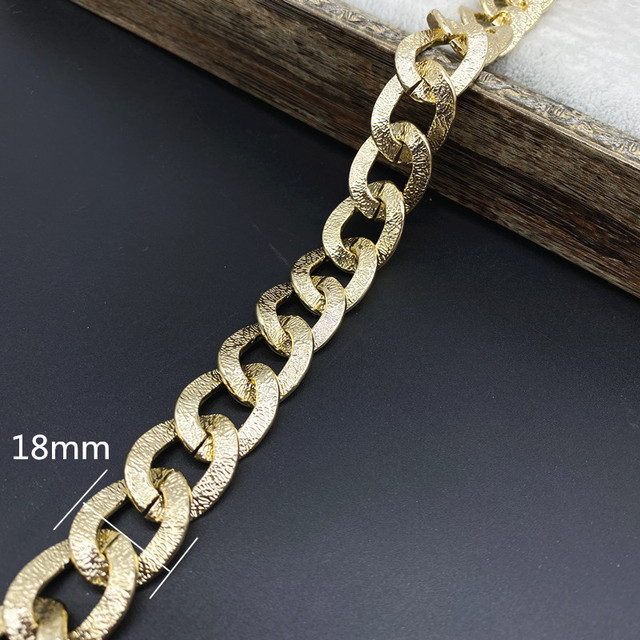 Złoty łańcuszek metalowy o długości 45cm - ozdoba do torebki, naszyjnik, biżuterii - Wianko - 11