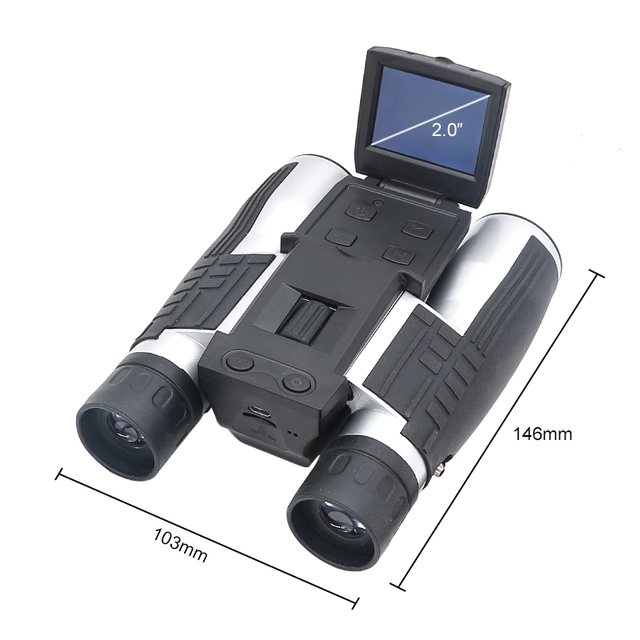 Lornetka HD 500MP 12x32 1080P z wyświetlaczem LCD - optyczny teleskop zewnętrzny USB2.0 na PC - Wianko - 3