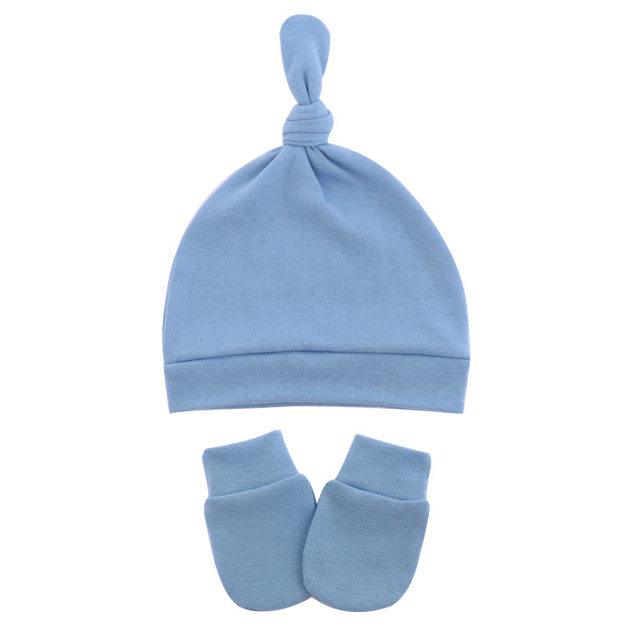 Czapka dla nowonarodzonych dziewczynek z rękawiczkami, bawełniana Beanie - Wianko - 4