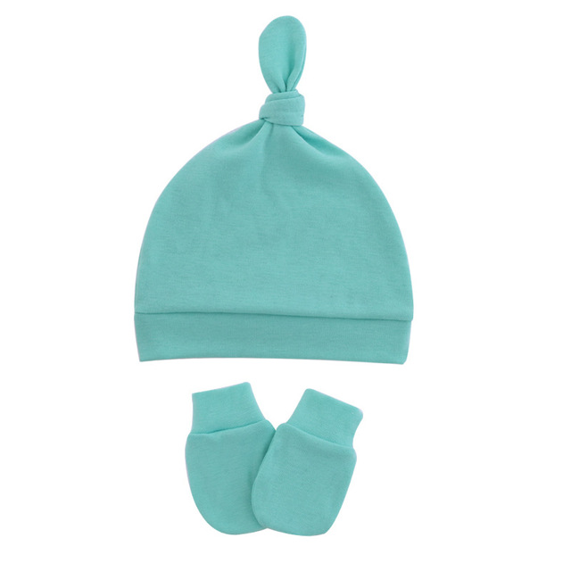 Czapka dla nowonarodzonych dziewczynek z rękawiczkami, bawełniana Beanie - Wianko - 3