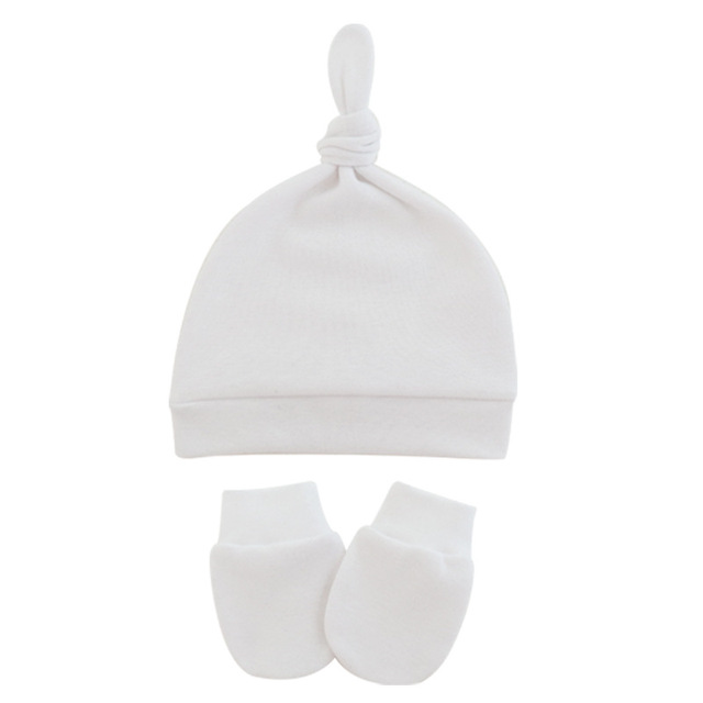 Czapka dla nowonarodzonych dziewczynek z rękawiczkami, bawełniana Beanie - Wianko - 6