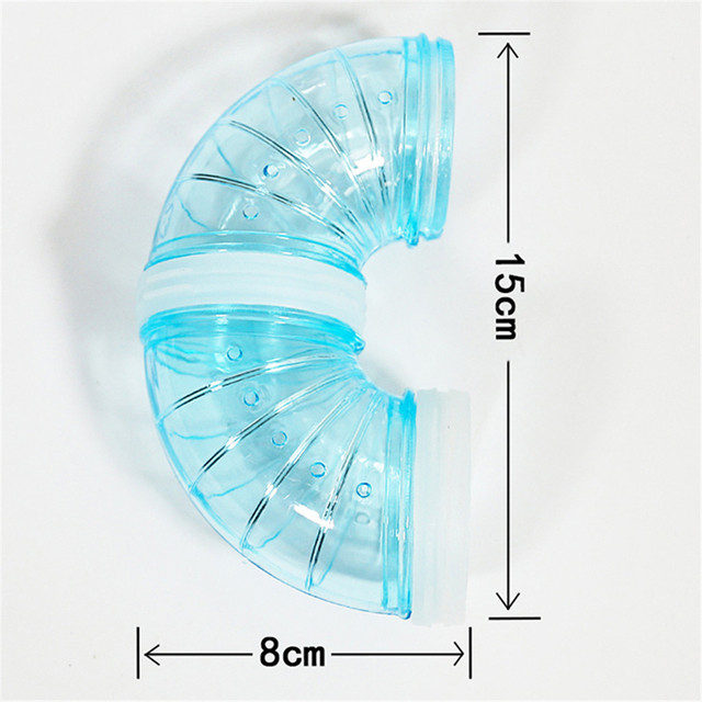 Zestaw zabawek dla małych zwierząt - przezroczysty treningowy tunel zewnętrzny w kształcie zakrzywionej klatki rurowej dla myszy, chomików i szczurów - Wianko - 6