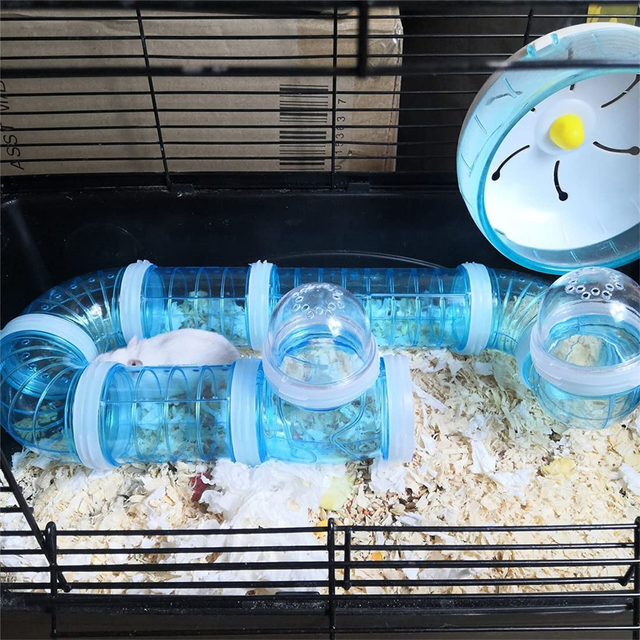Zestaw zabawek dla małych zwierząt - przezroczysty treningowy tunel zewnętrzny w kształcie zakrzywionej klatki rurowej dla myszy, chomików i szczurów - Wianko - 8