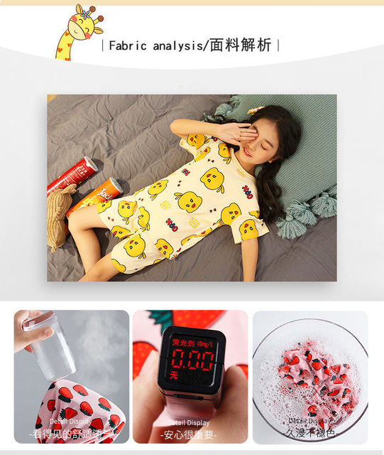 Zestaw piżam dla dziewczynki Baby Girl Nightwears Strawberry - rysunkowe owoce, 2-12 lat - Wianko - 17