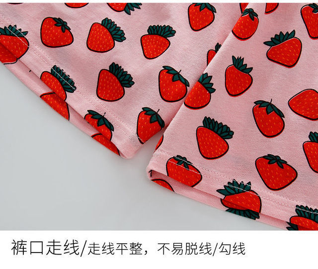 Zestaw piżam dla dziewczynki Baby Girl Nightwears Strawberry - rysunkowe owoce, 2-12 lat - Wianko - 8