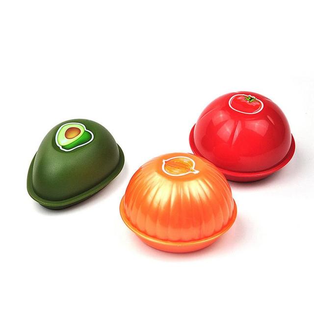 Pudełko plastikowe do przechowywania cebuli, awokado, pomidora - wysoka jakość, zaplombowane, w kształcie warzyw - Wianko - 1