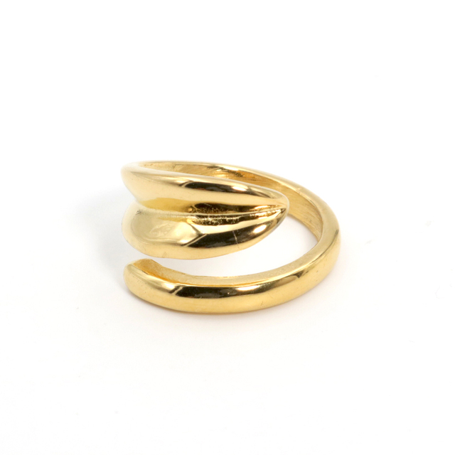 Pierścień płatek rośliny z 18K złota ze stali nierdzewnej - biżuteria z wiszącą ozdobą - Anillos Mujer - Wianko - 26