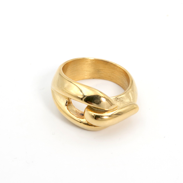 Pierścień płatek rośliny z 18K złota ze stali nierdzewnej - biżuteria z wiszącą ozdobą - Anillos Mujer - Wianko - 47