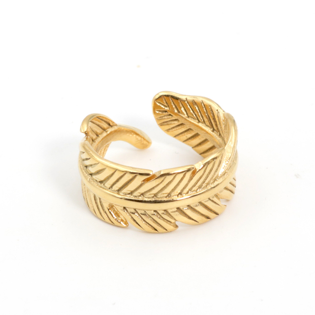 Pierścień płatek rośliny z 18K złota ze stali nierdzewnej - biżuteria z wiszącą ozdobą - Anillos Mujer - Wianko - 11