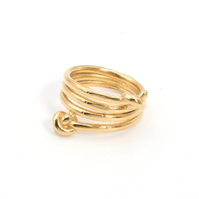 Pierścień płatek rośliny z 18K złota ze stali nierdzewnej - biżuteria z wiszącą ozdobą - Anillos Mujer - Wianko - 33