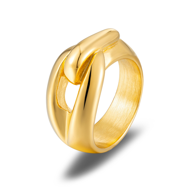 Pierścień płatek rośliny z 18K złota ze stali nierdzewnej - biżuteria z wiszącą ozdobą - Anillos Mujer - Wianko - 42