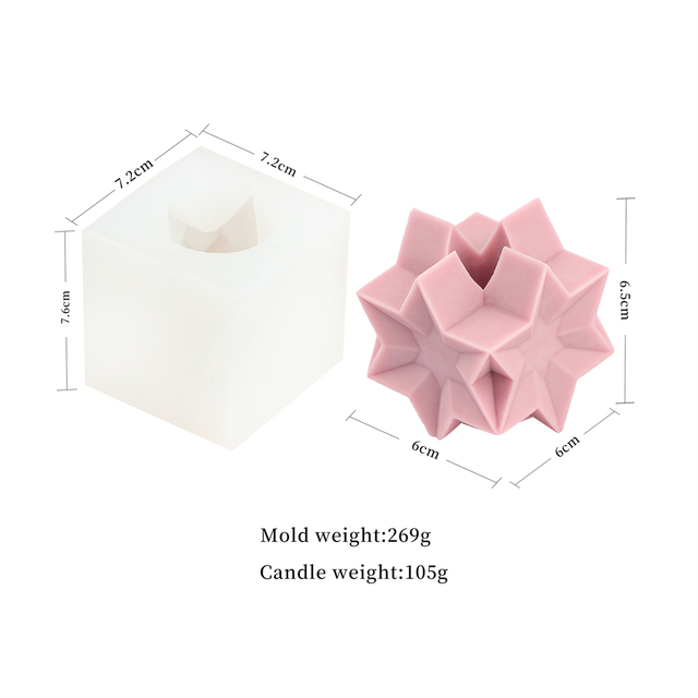 Heksagramowy silikonowy świecznik 3D do dekoracji domu w kształcie gwiazdy – formy DIY do świec zapachowych i mydeł - Wianko - 10