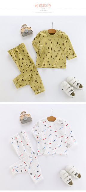 Nowa kolekcja jesienno-zimowych piżam dla dzieci 2021 - zestaw z nadrukowanym motywem kreskówkowym, długim rękawem, koszulką O-Neck i spodniami - Wianko - 5