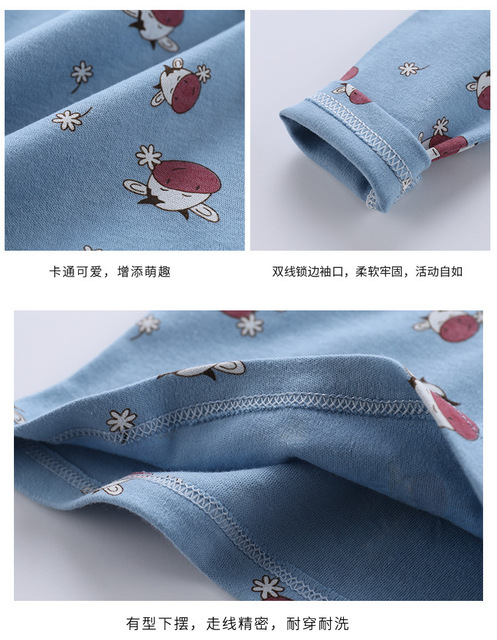 Nowa kolekcja jesienno-zimowych piżam dla dzieci 2021 - zestaw z nadrukowanym motywem kreskówkowym, długim rękawem, koszulką O-Neck i spodniami - Wianko - 9