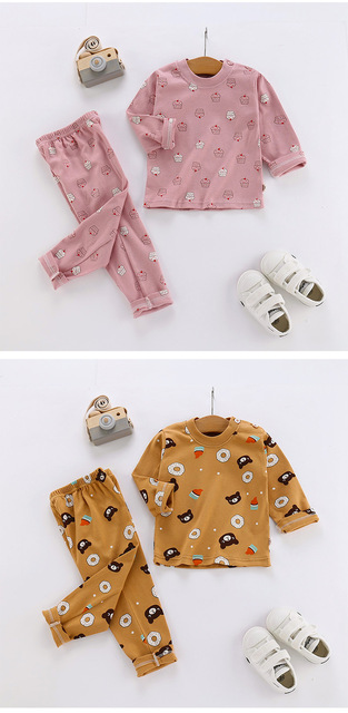 Nowa kolekcja jesienno-zimowych piżam dla dzieci 2021 - zestaw z nadrukowanym motywem kreskówkowym, długim rękawem, koszulką O-Neck i spodniami - Wianko - 6
