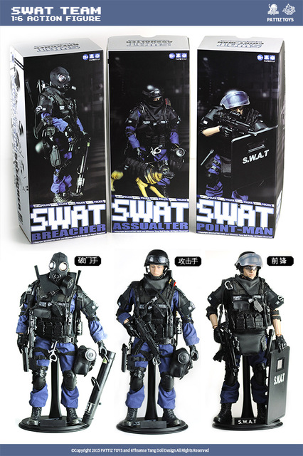 Figurka akcji PATTIZ 1/6 Policja Miejska SWAT ACU - zabawka dla chłopców - Wianko - 4