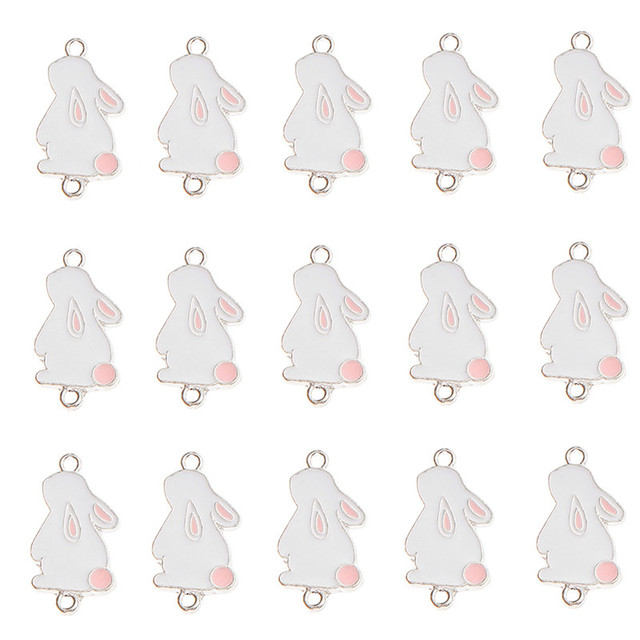 10 sztuk/partia Wisiorki dla kobiety, dziewczyny - zwierzęce Charms: jednorożec, królik, kolorowe złącze - biżuteria DIY i dekoracje - Wianko - 1