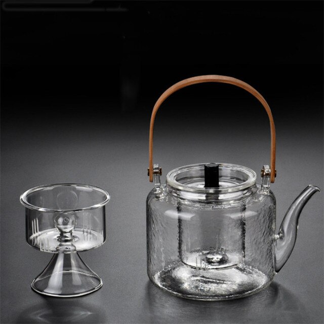 Japoński dzbanek do herbaty z odporne na ciepło szkło, prosty w użyciu, 1L - Wianko - 3