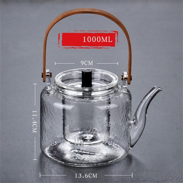 Japoński dzbanek do herbaty z odporne na ciepło szkło, prosty w użyciu, 1L - Wianko - 1