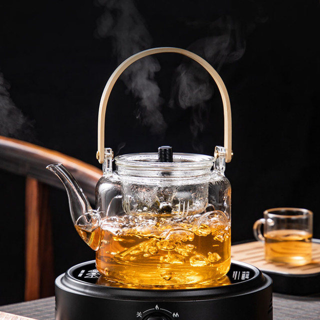 Japoński dzbanek do herbaty z odporne na ciepło szkło, prosty w użyciu, 1L - Wianko - 4