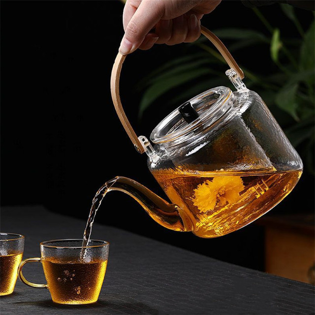 Japoński dzbanek do herbaty z odporne na ciepło szkło, prosty w użyciu, 1L - Wianko - 8