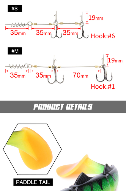 Miękkie przynęty Swimbait Spinpoler z podwójnymi haczykami - zestaw przynęt wędkarskich 16cm/22cm dla Pike, Zander, Eels - Wianko - 3