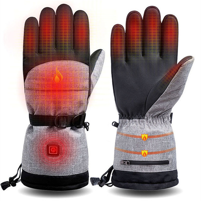 Elektryczne termiczne rękawice narciarskie unisex z akumulatorem - Wianko - 1