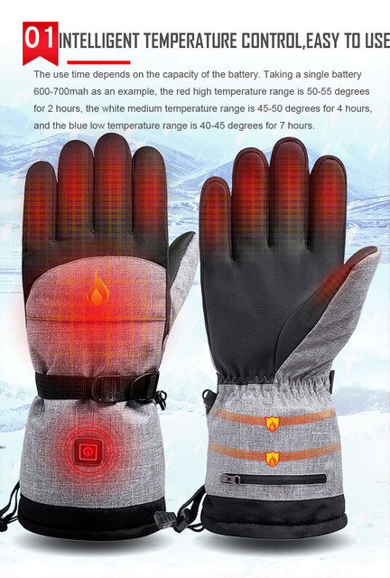 Elektryczne termiczne rękawice narciarskie unisex z akumulatorem - Wianko - 11