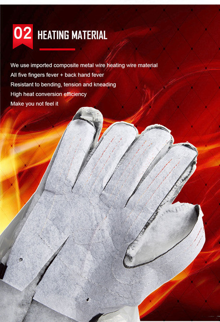 Elektryczne termiczne rękawice narciarskie unisex z akumulatorem - Wianko - 12