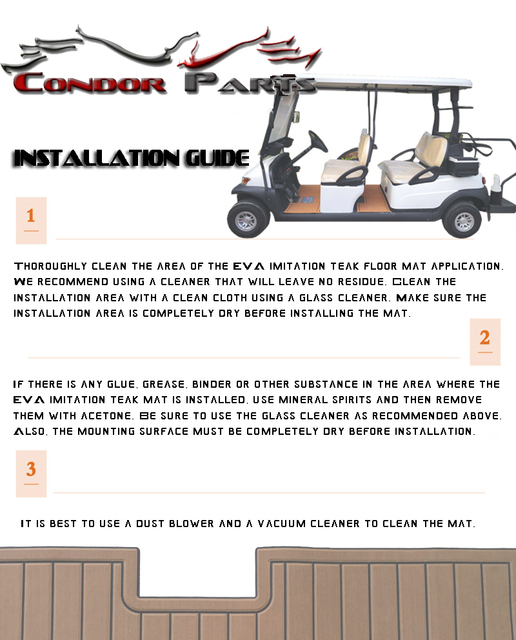 Mata podłogowa do pojazdu golfowego Condor Parts - Precedens, luksusowy wózek golfowy, kolor: beżowy - Wianko - 9